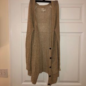 Long woven cardigan